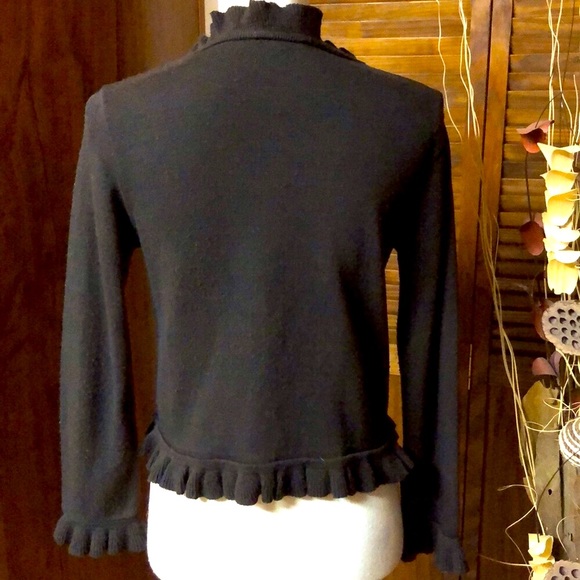 Versatile Black Open Knit Short Cardigan Sweater - Picture 3 of 3
